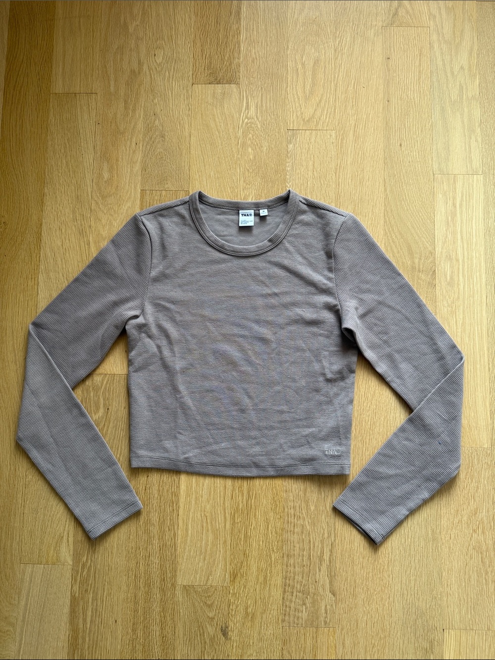 Aritzia TNA Waffle Knit Long Sleeve Top